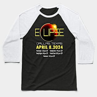 Dallas Texas Solar Eclipse 2024 Solar Eclipse ny Texas Baseball T-Shirt